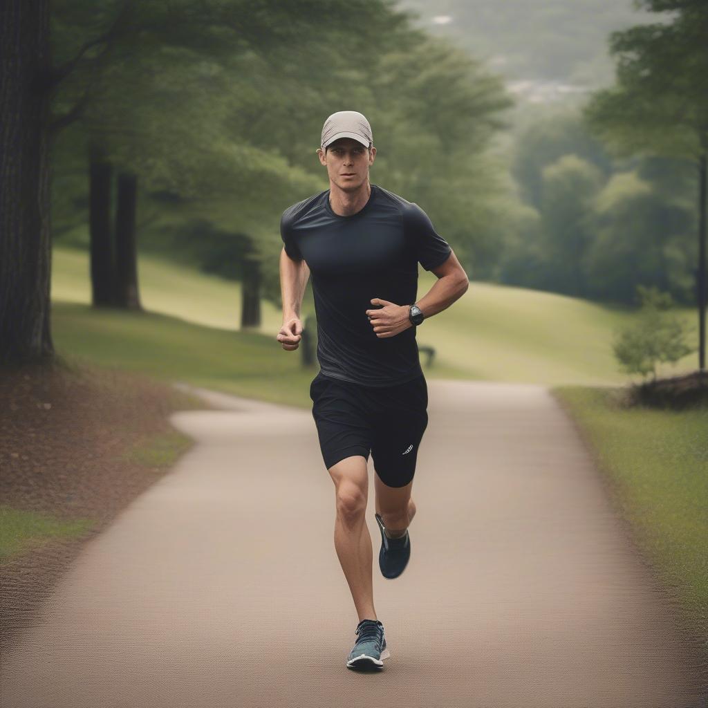 Runner wearing a Nike Dri-FIT Weave Running Hat