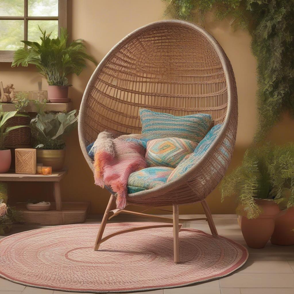 Opalhouse Egg Chair Styled in a Bohemian Patio Setting