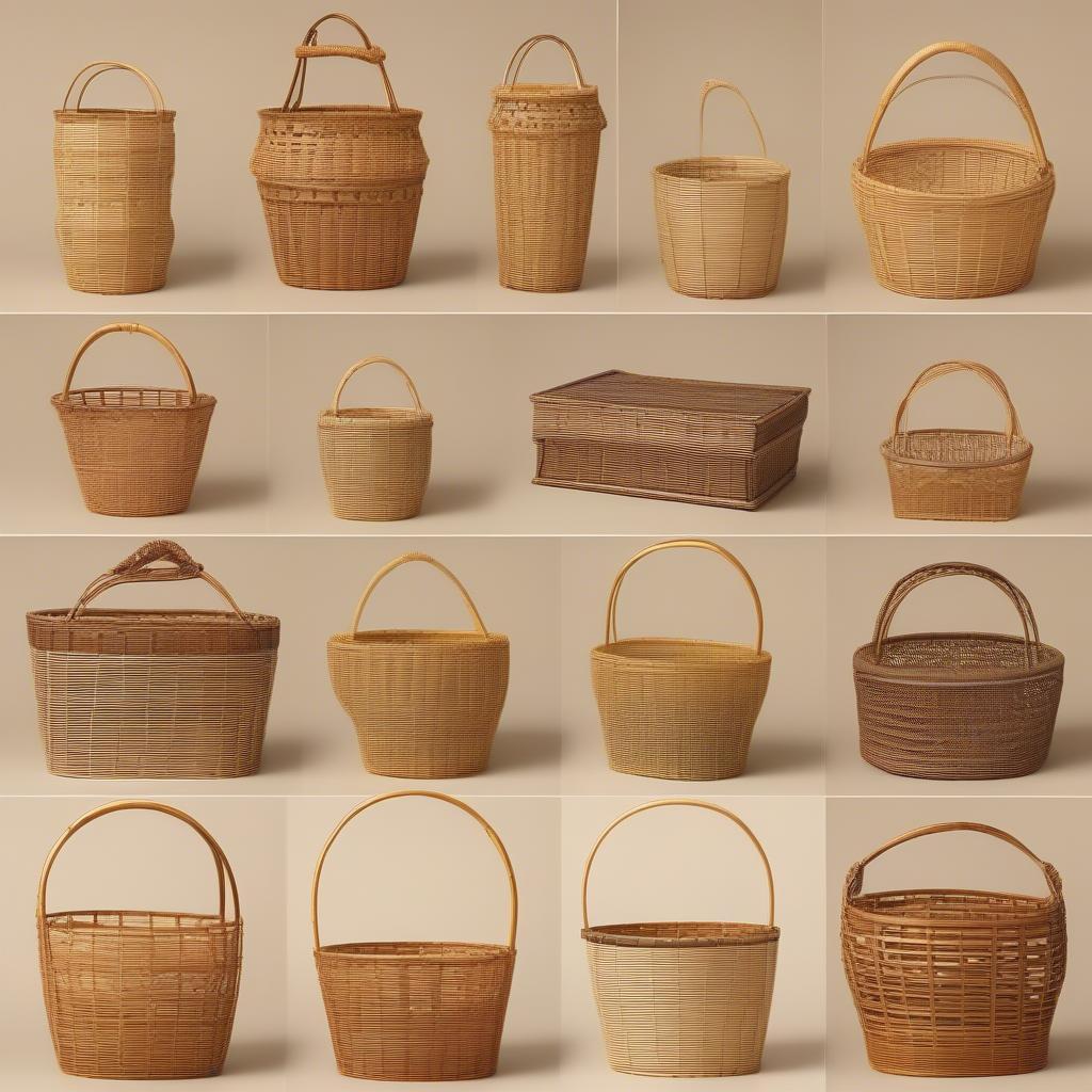 Variety of Open Weave Bamboo Baskets