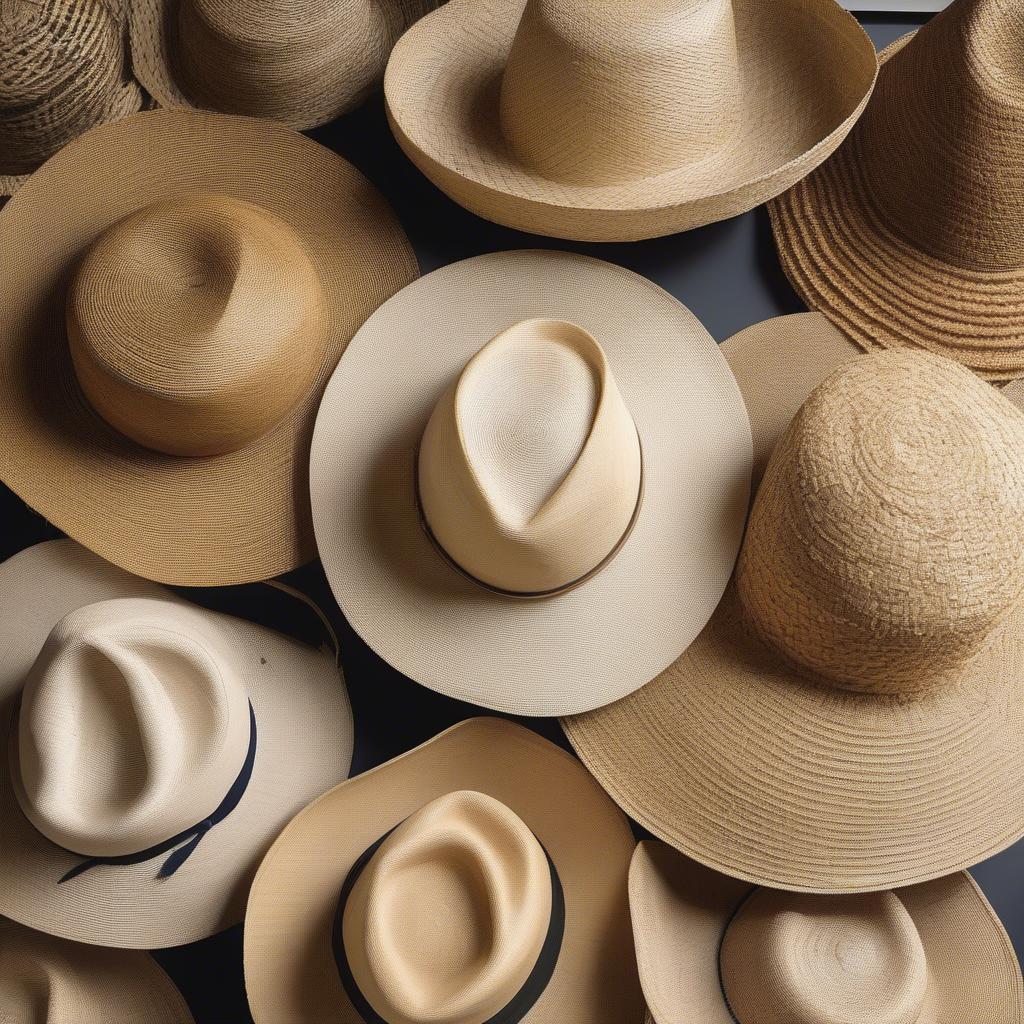 Different Types of Open Weave Frayed Straw Beach Hats