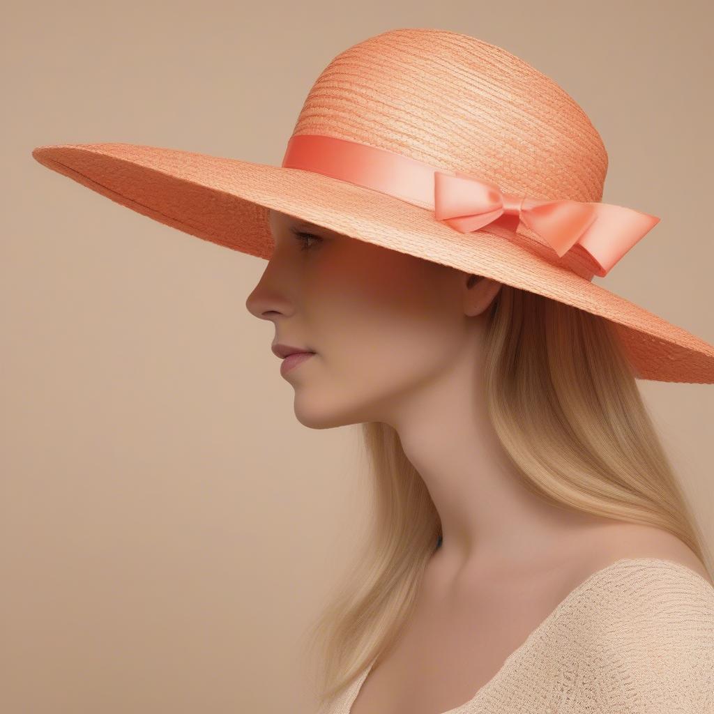 Over-under ribbon weave on a straw hat