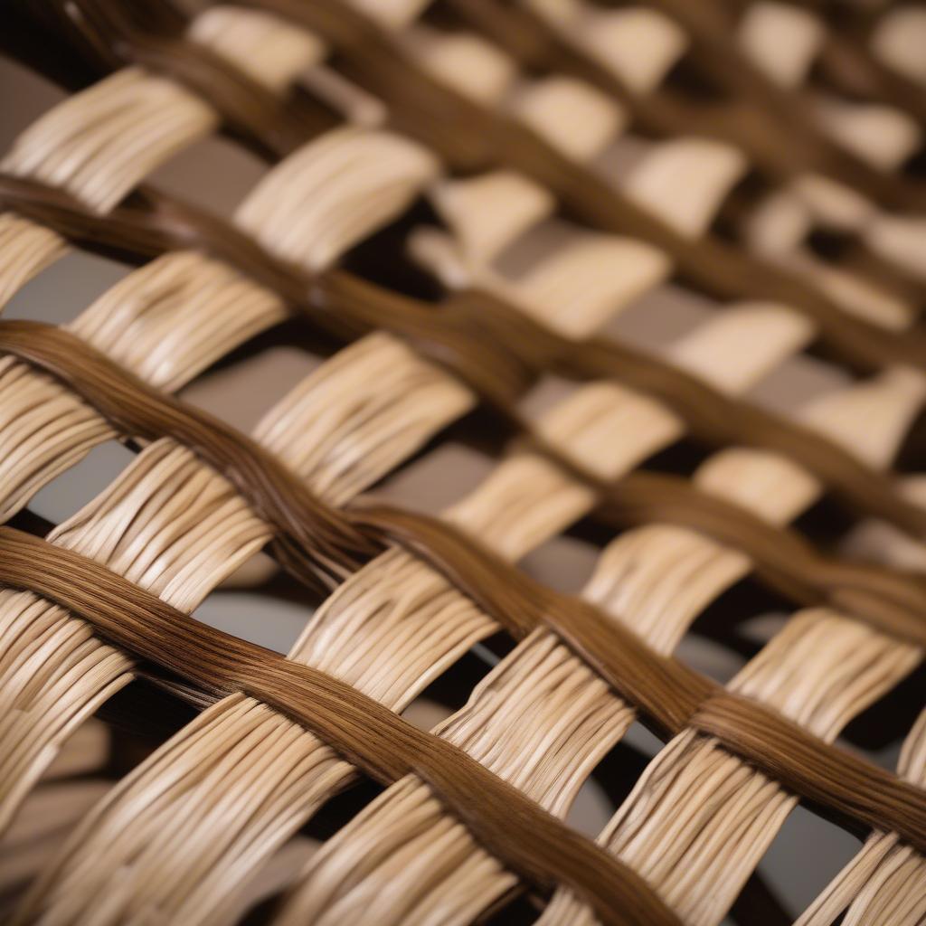 Close-up of the p1 bamboo banana weave, highlighting the intricate details of the banana fiber and the sturdy bamboo frame.