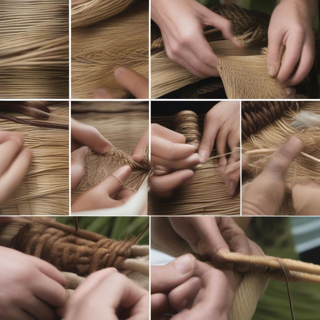 Palm Tree Hat Weaving Techniques Demonstrated