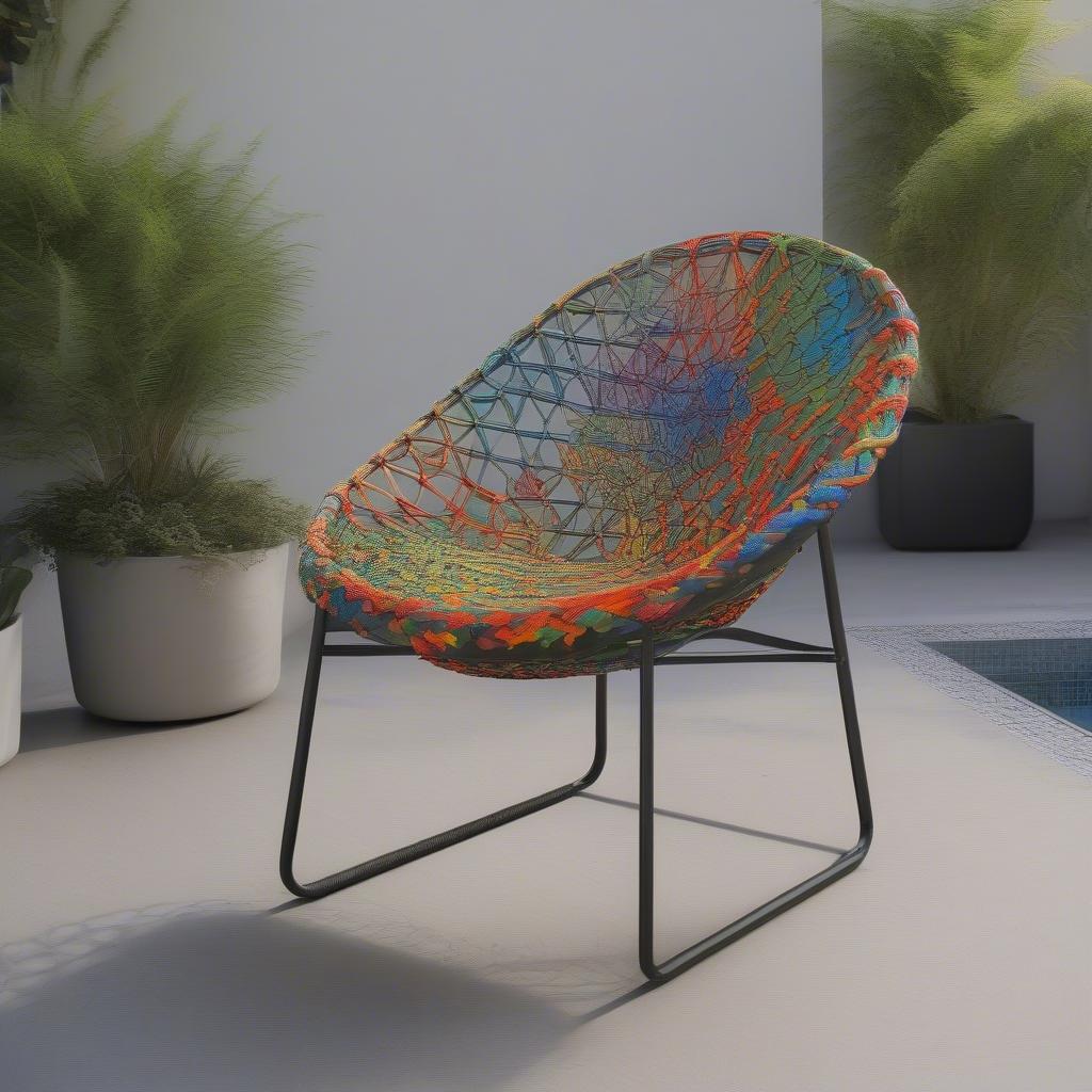 Paracord Weave Chair in an Outdoor Setting