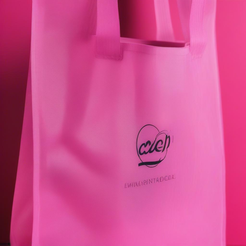 Pink non-woven bags customized with a company logo, ideal for promotional events.