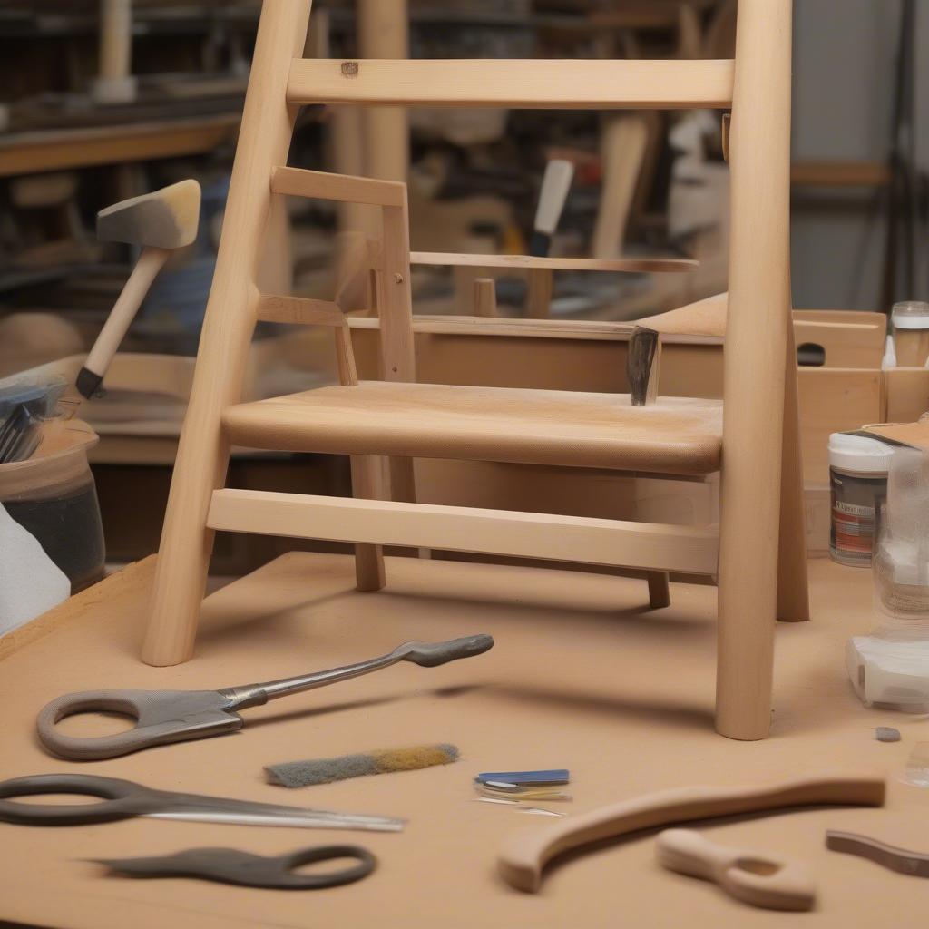 Preparing the Chair Frame for Flat Reed Weaving