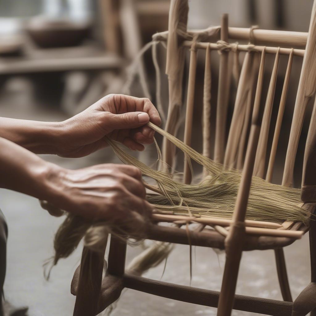 Prepping the Chair and Seagrass Cord