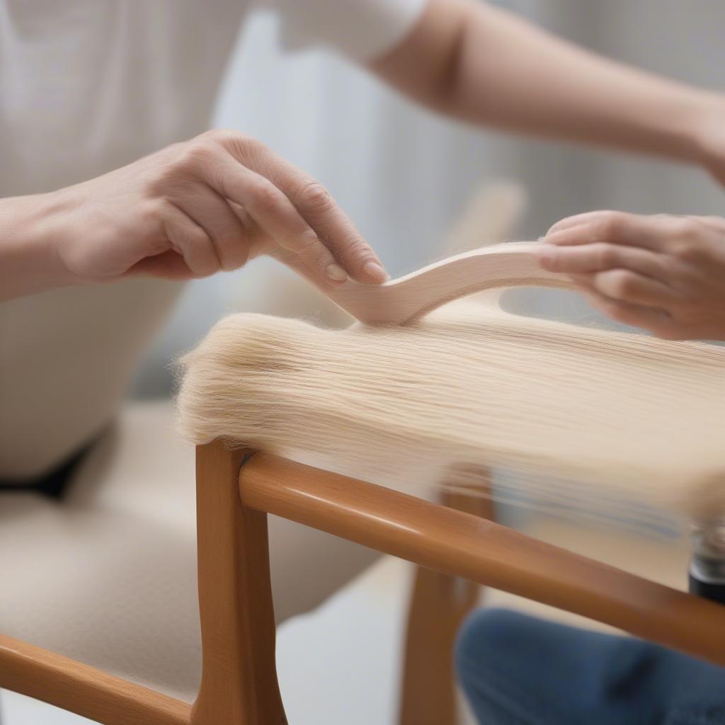 Preparing the Chair Frame for Yarn Weaving