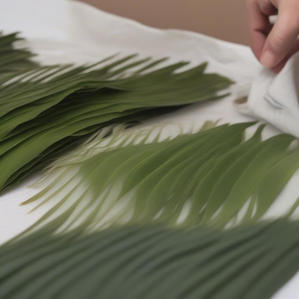 Preparing Palm Leaves for Vietnamese Hat Weaving