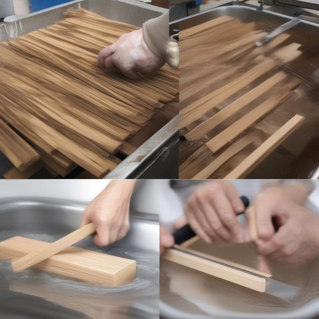 Soaking and Shaving Wood Strips for Basket Weaving