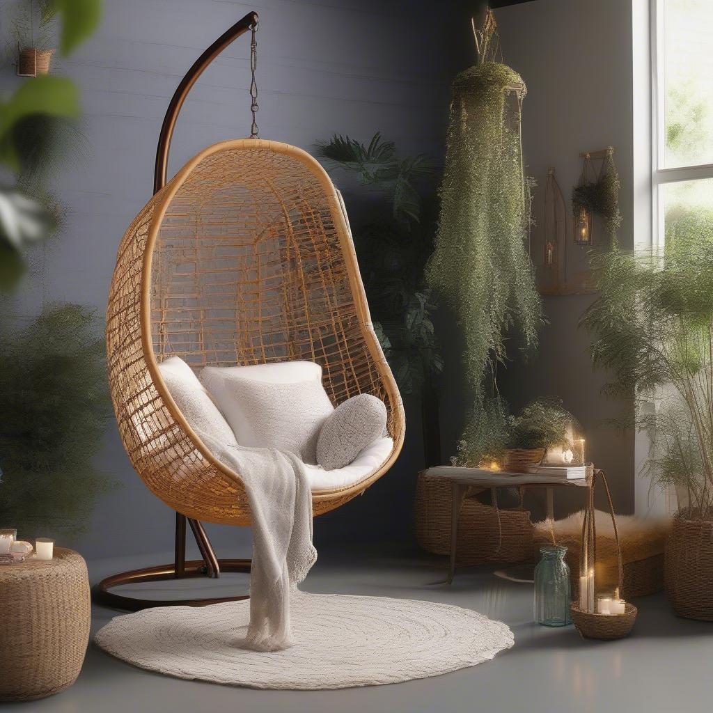 Rattan Egg Chair in an Outdoor Setting