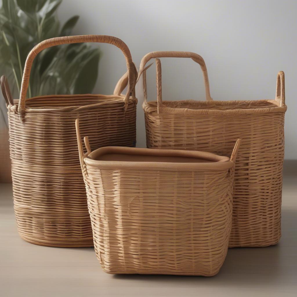 Comparison of rattan and wicker baskets for shoes