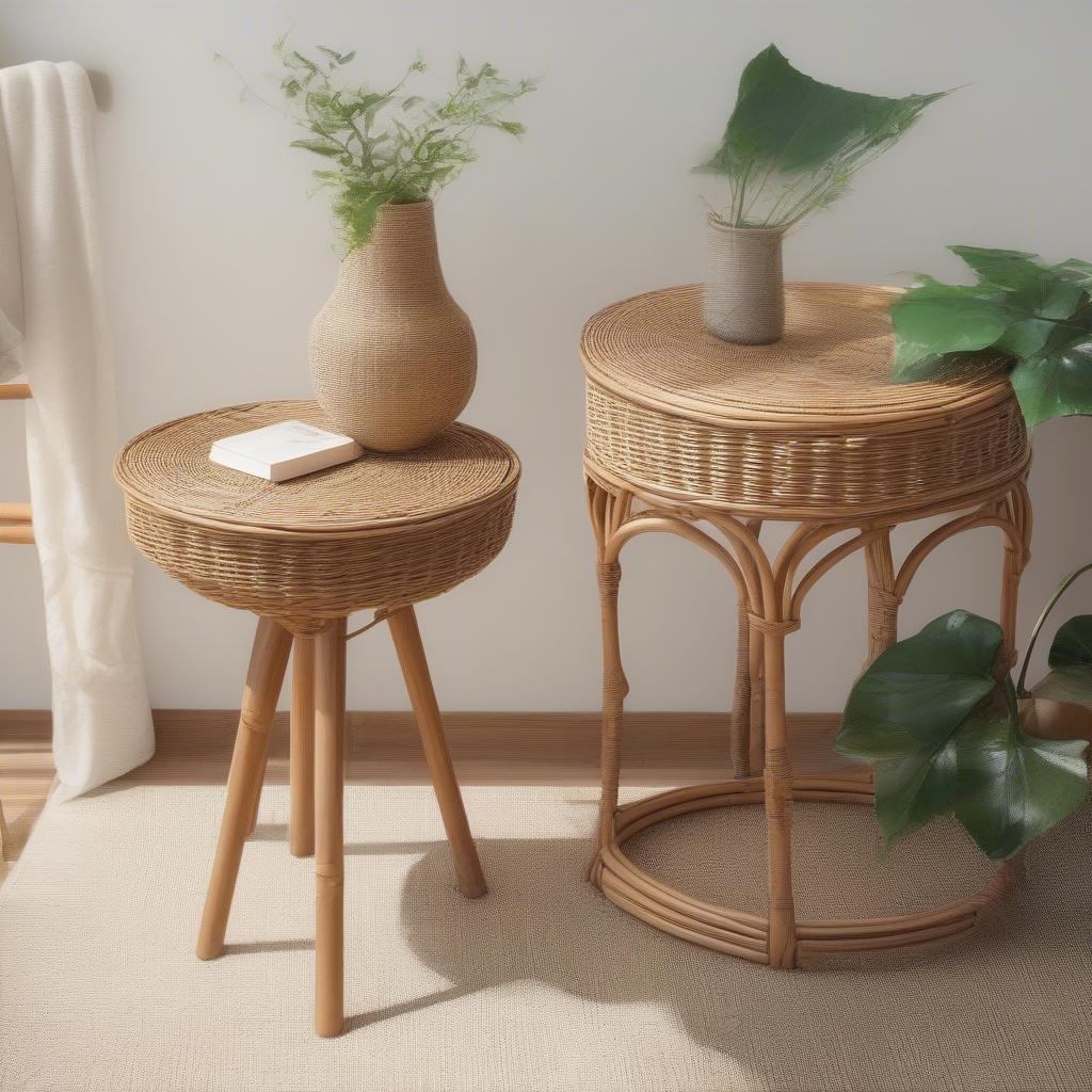 Rattan vs. Wicker Weave Side Table Comparison