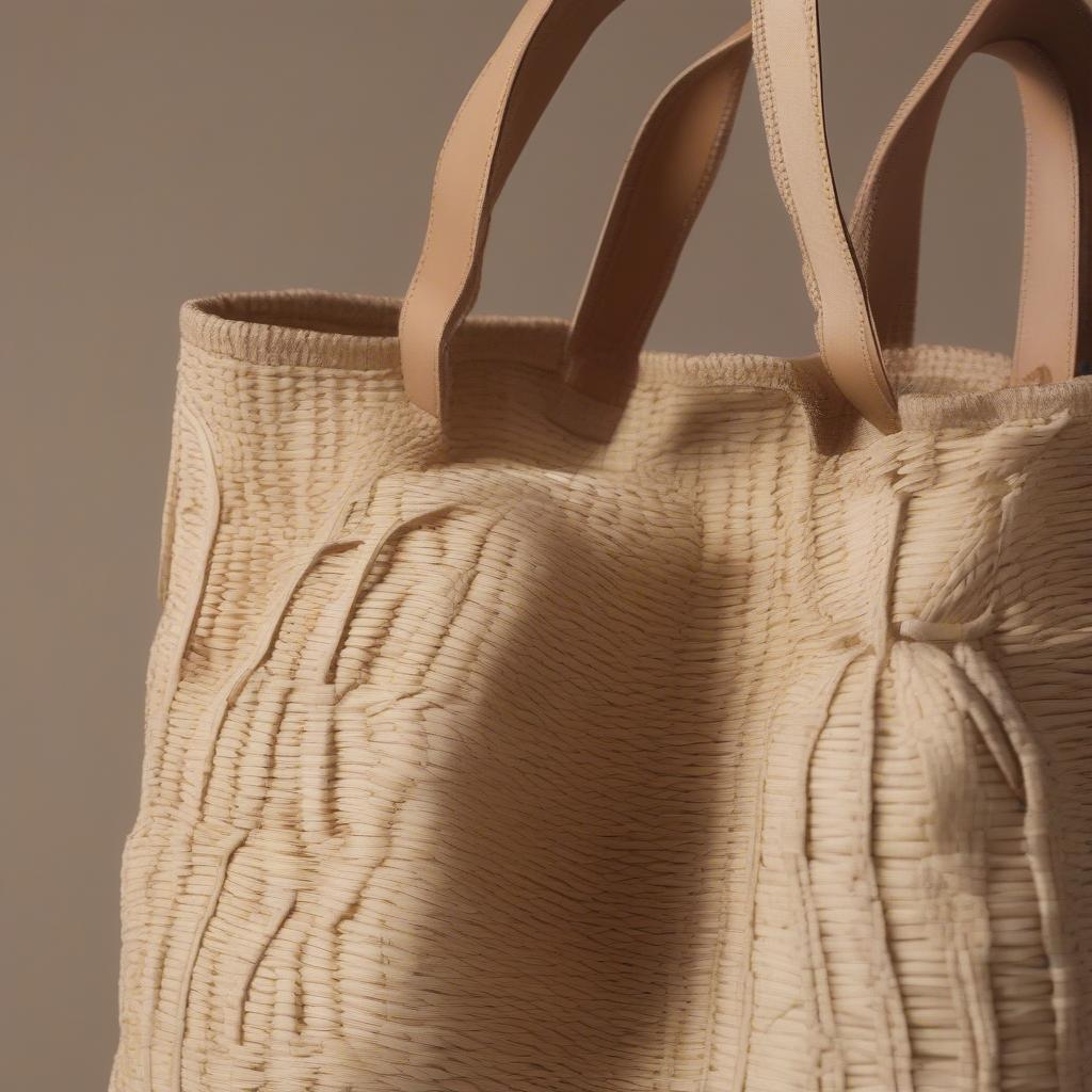 Reiss Raffia Tote Bag