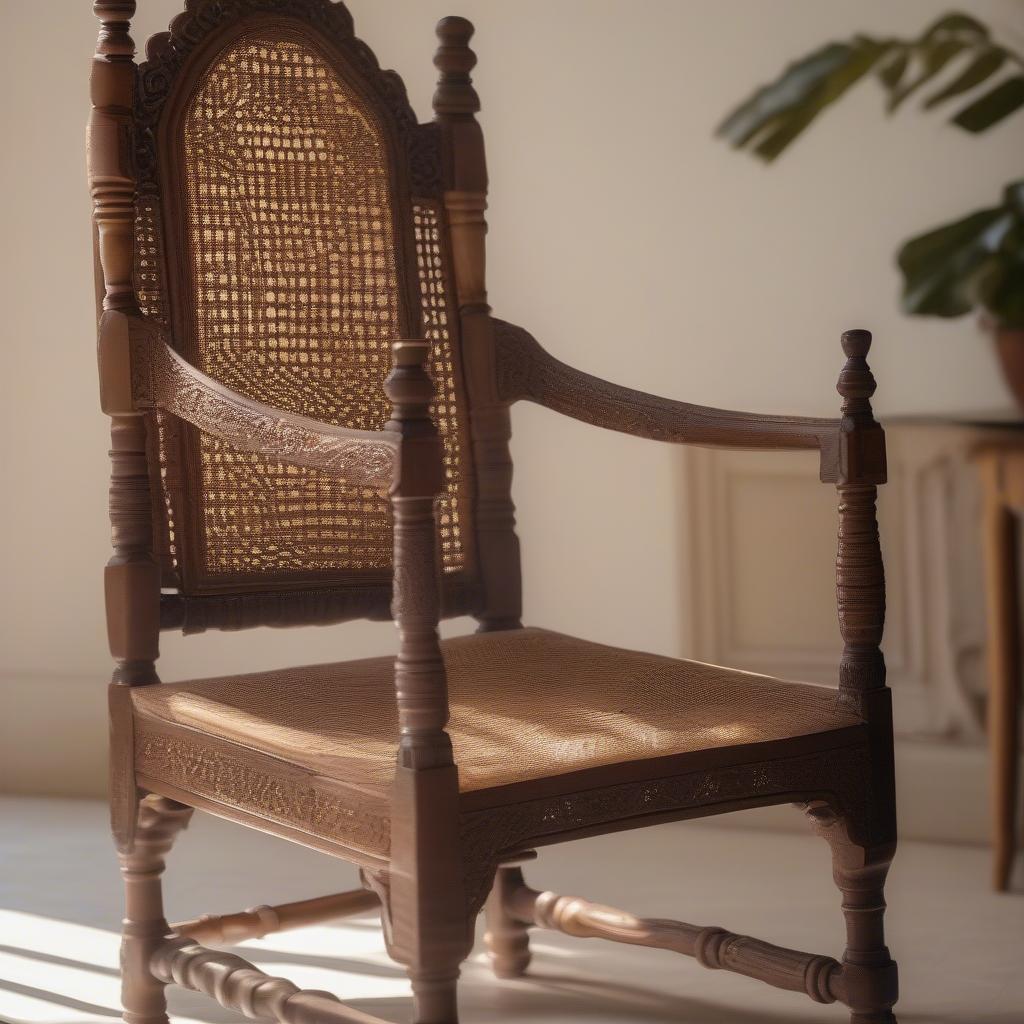 Restored Antique Woven Chair in Bangalore