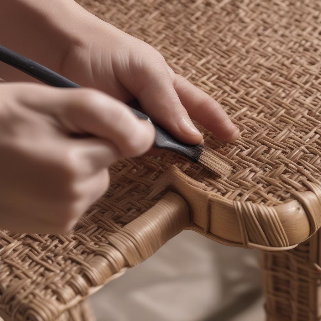 Restoring a Vintage Wood Weave Side Table