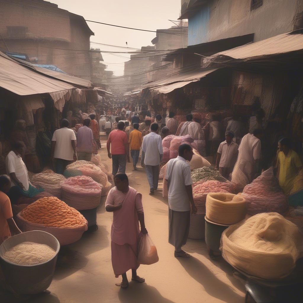 Rithala Market with Non-Woven Bags