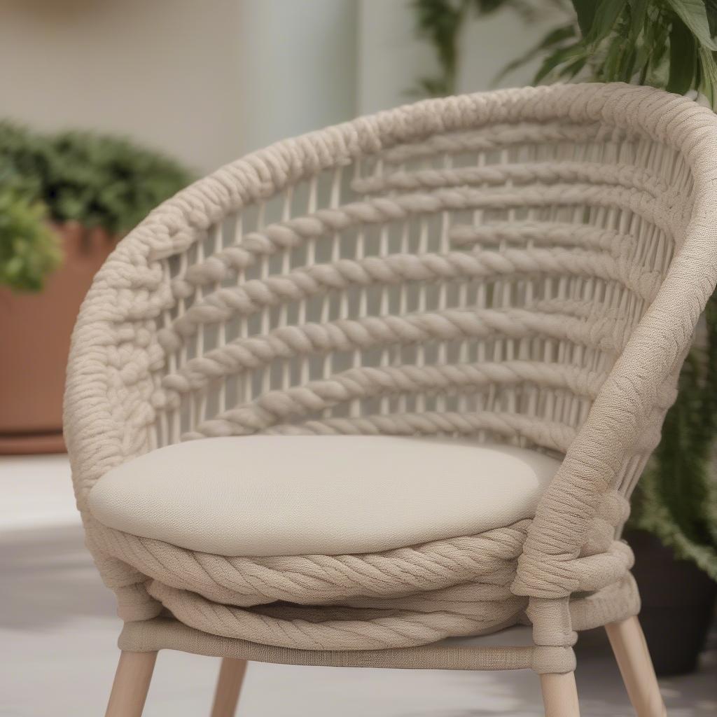 Durable Rope Weave Pet Chair in Outdoor Setting