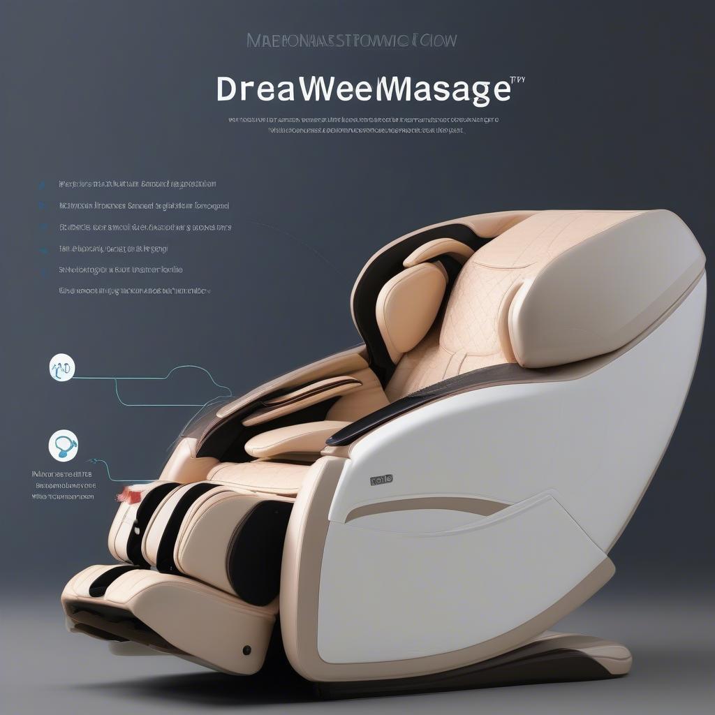 RTB Dream Weave Massage Chair Controls: Close-up view of the intuitive control panel, highlighting the various massage options and settings.