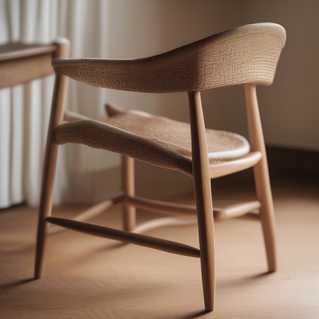 Traditional Rush Weave Chair with Wooden Frame