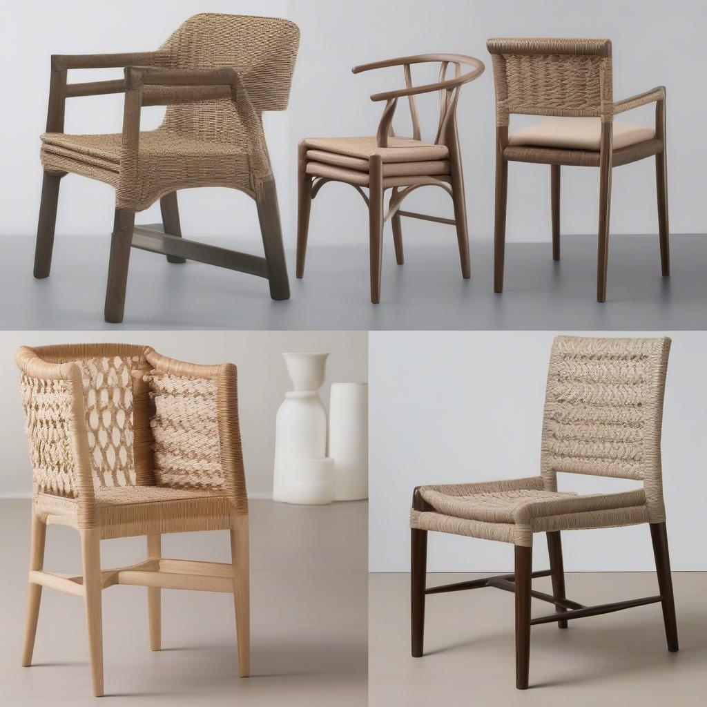 Various Rush Weave Dining Chair Styles