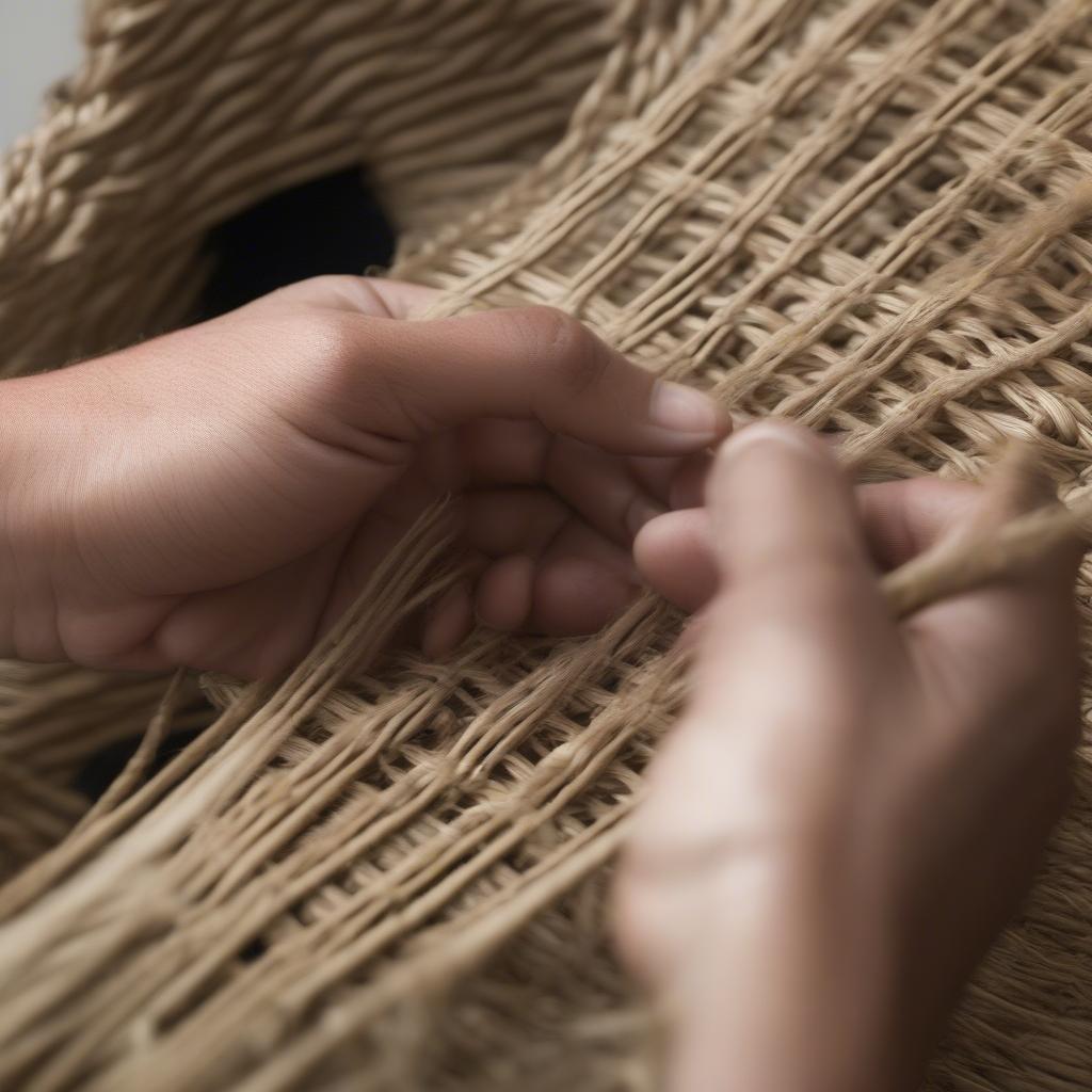 Weaving Seagrass onto a Chair Seat Frame