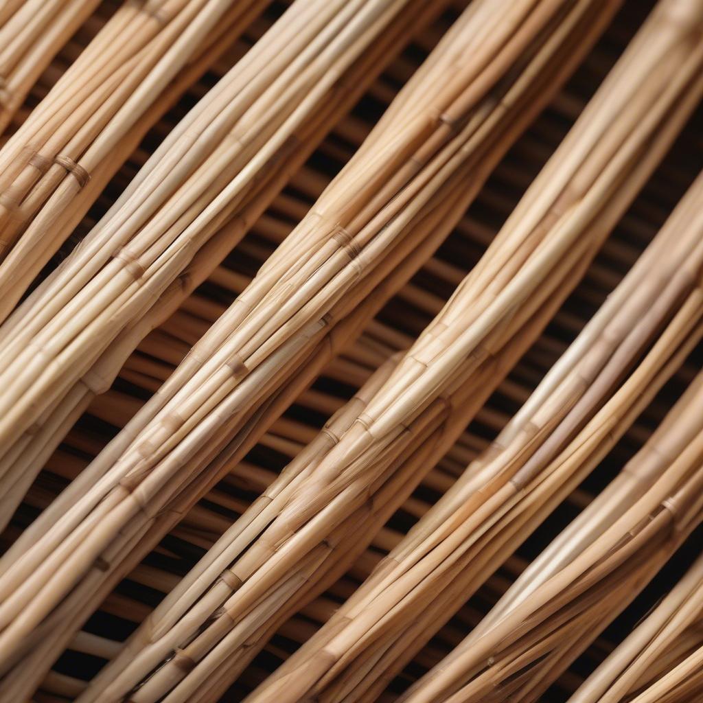 Securely Woven Ends in a Rattan Basket