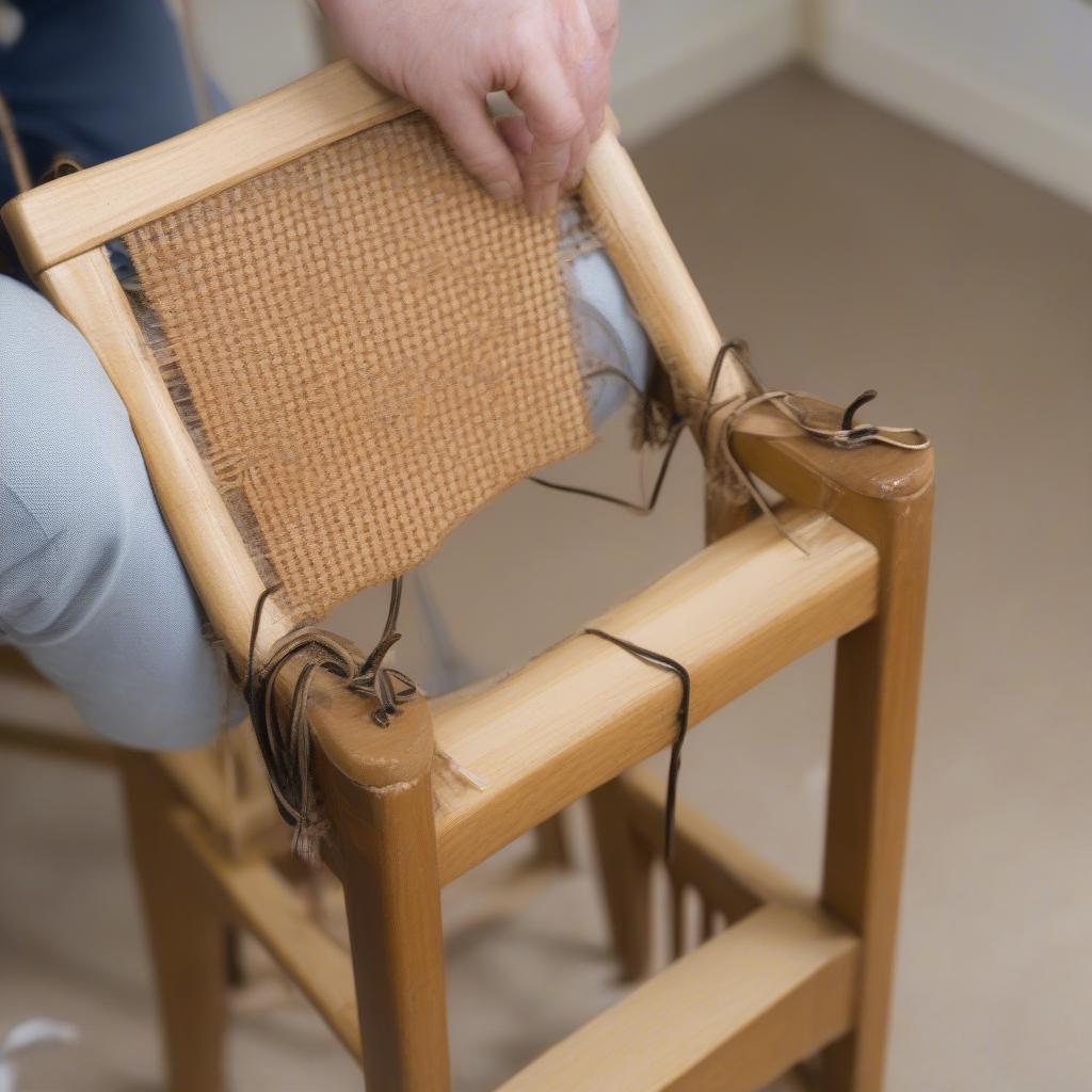 Securing Cane Webbing to Chair Frame