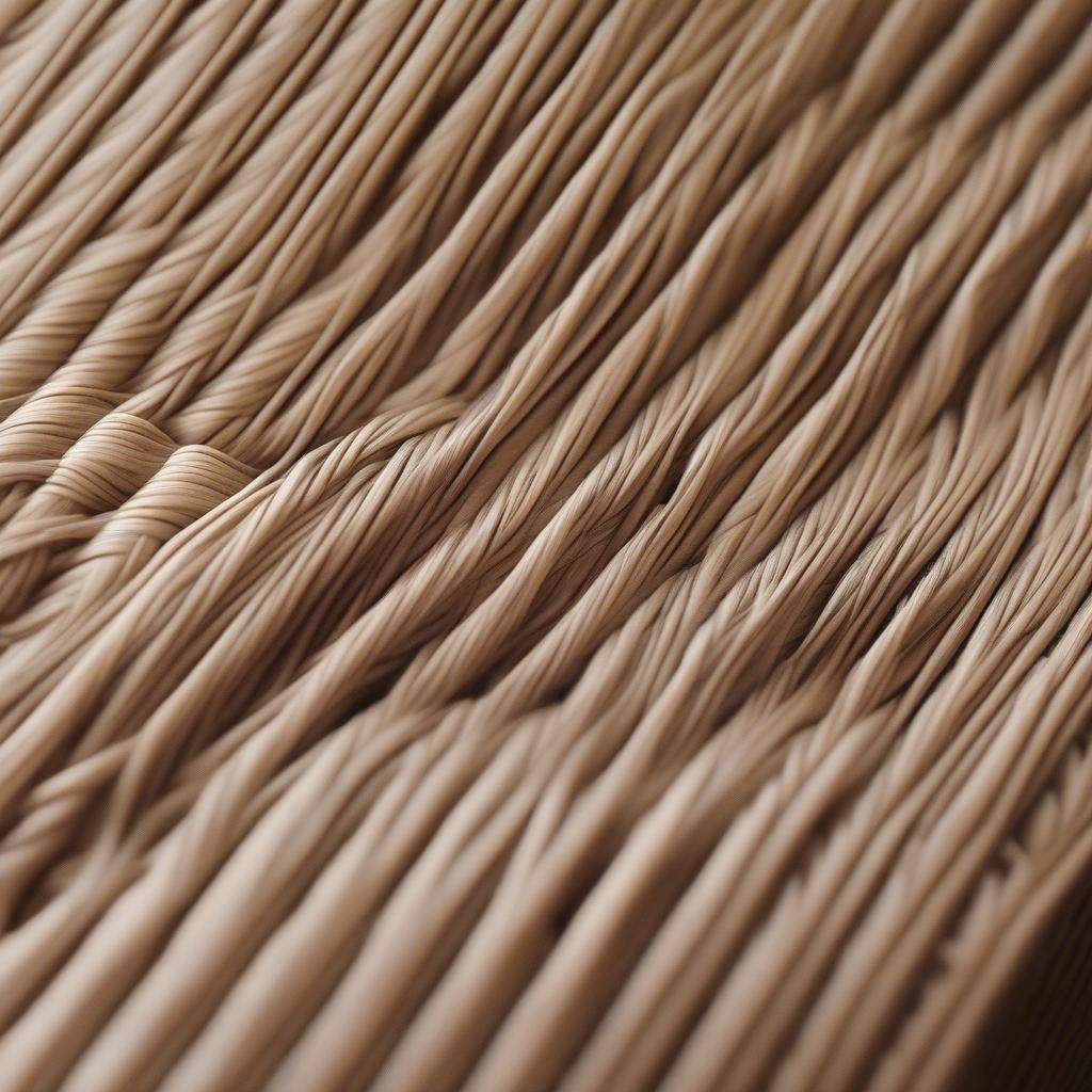 Close-up view of a Shaker chair weave pattern