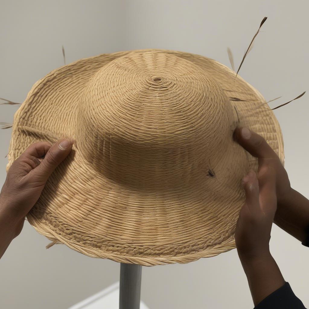 Shaping the Brim of a Rush Hat