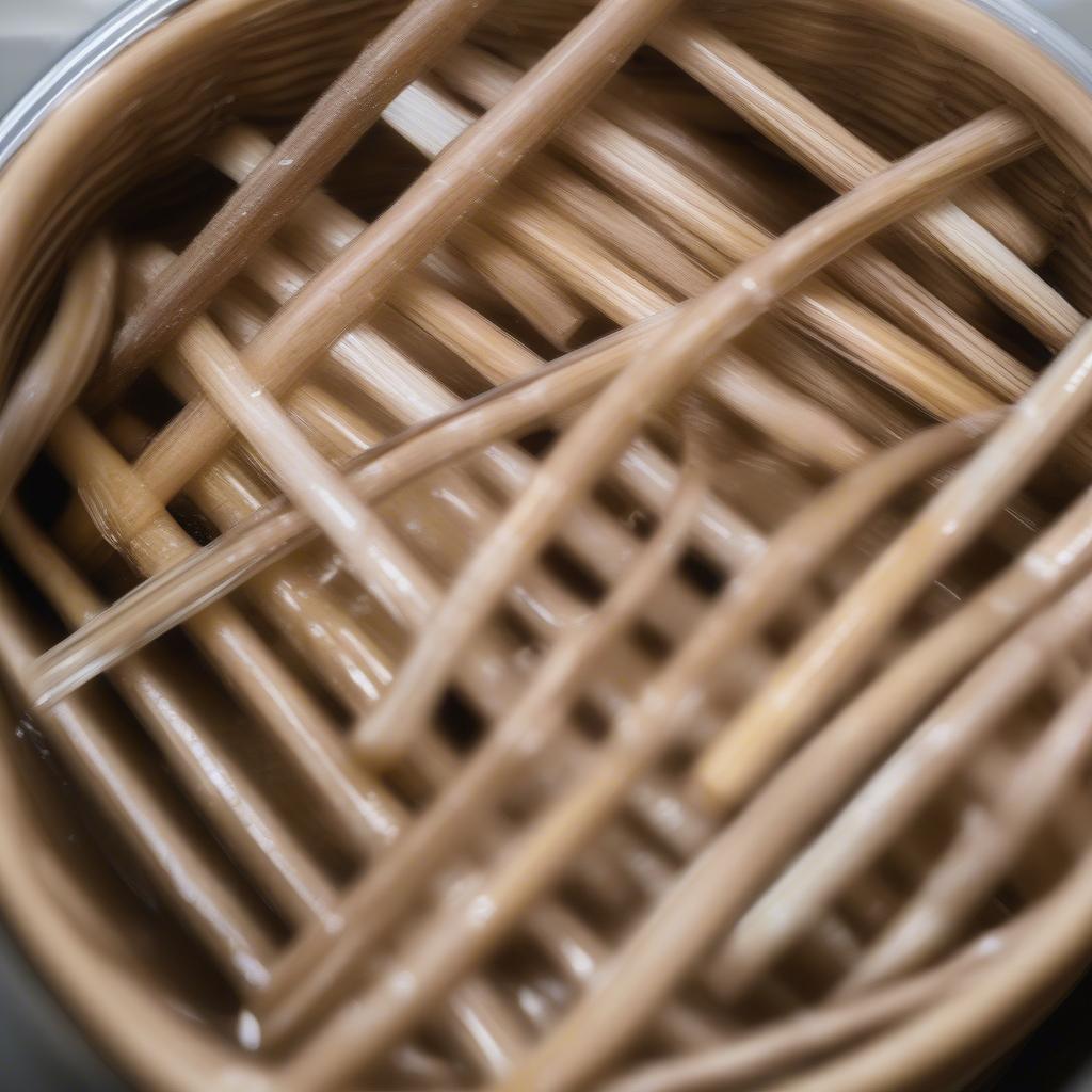 Soaking Binder Cane in Water