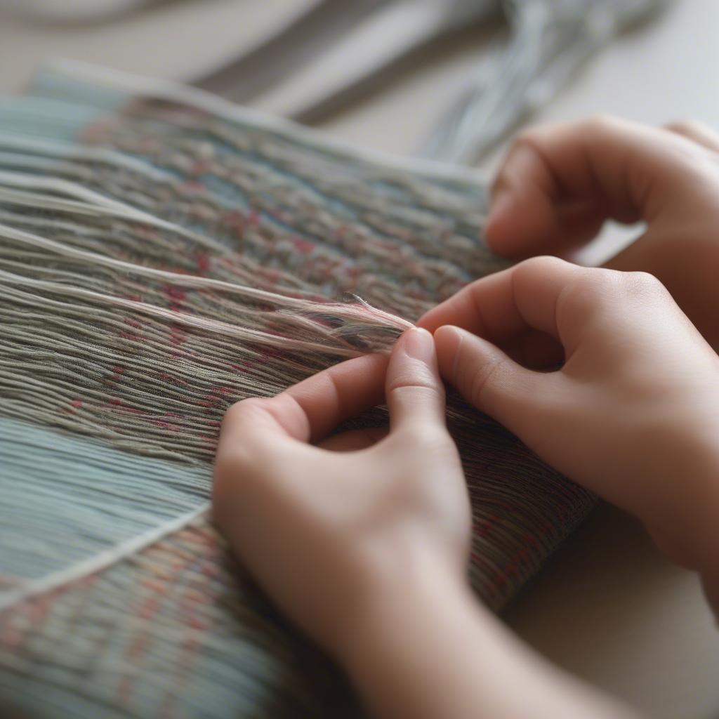 Step-by-Step DIY Weaving a Simple Pouch: Weaving Process