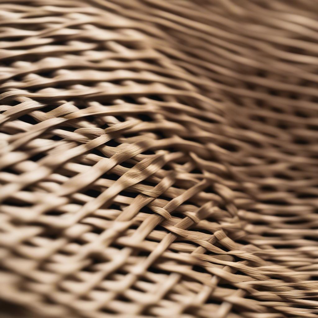 Close-up view of a straw hat showcasing the intricate cross weave pattern