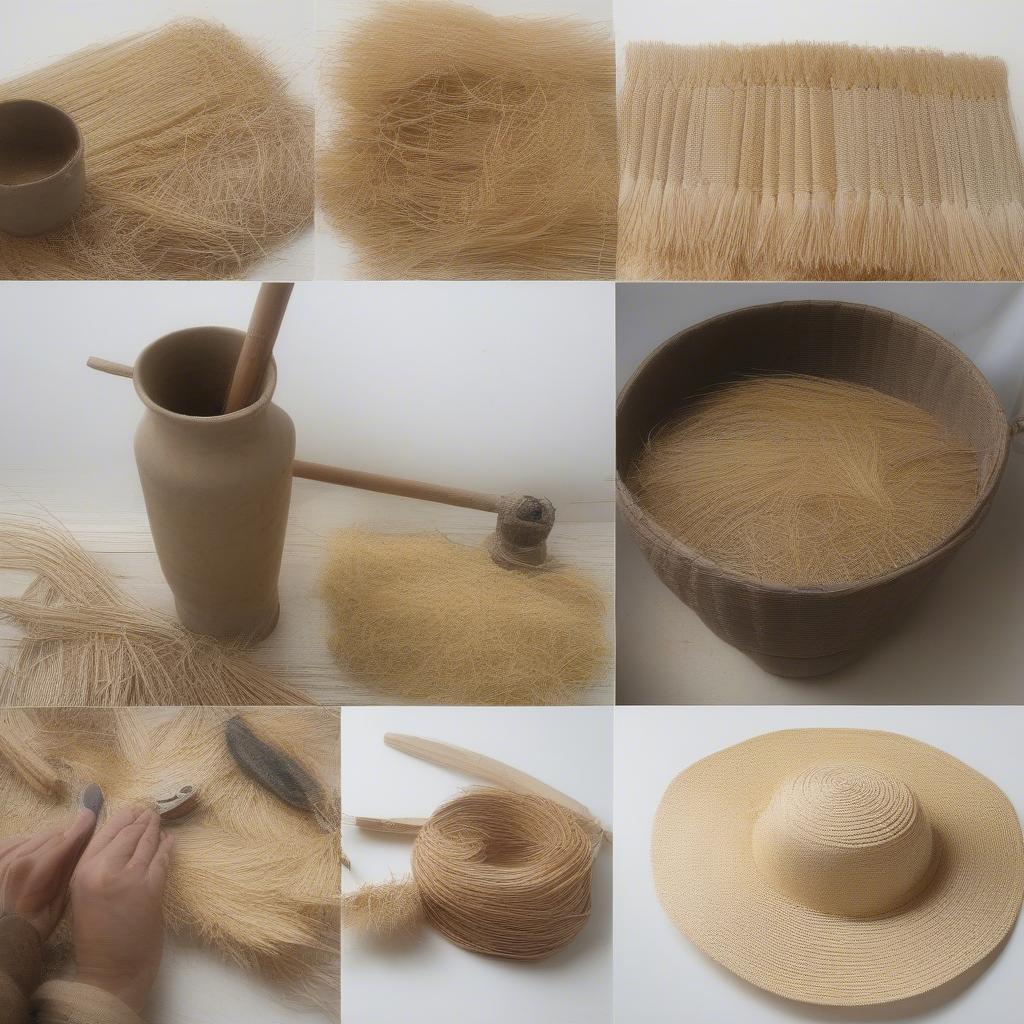 Straw Preparation for Hat Weaving