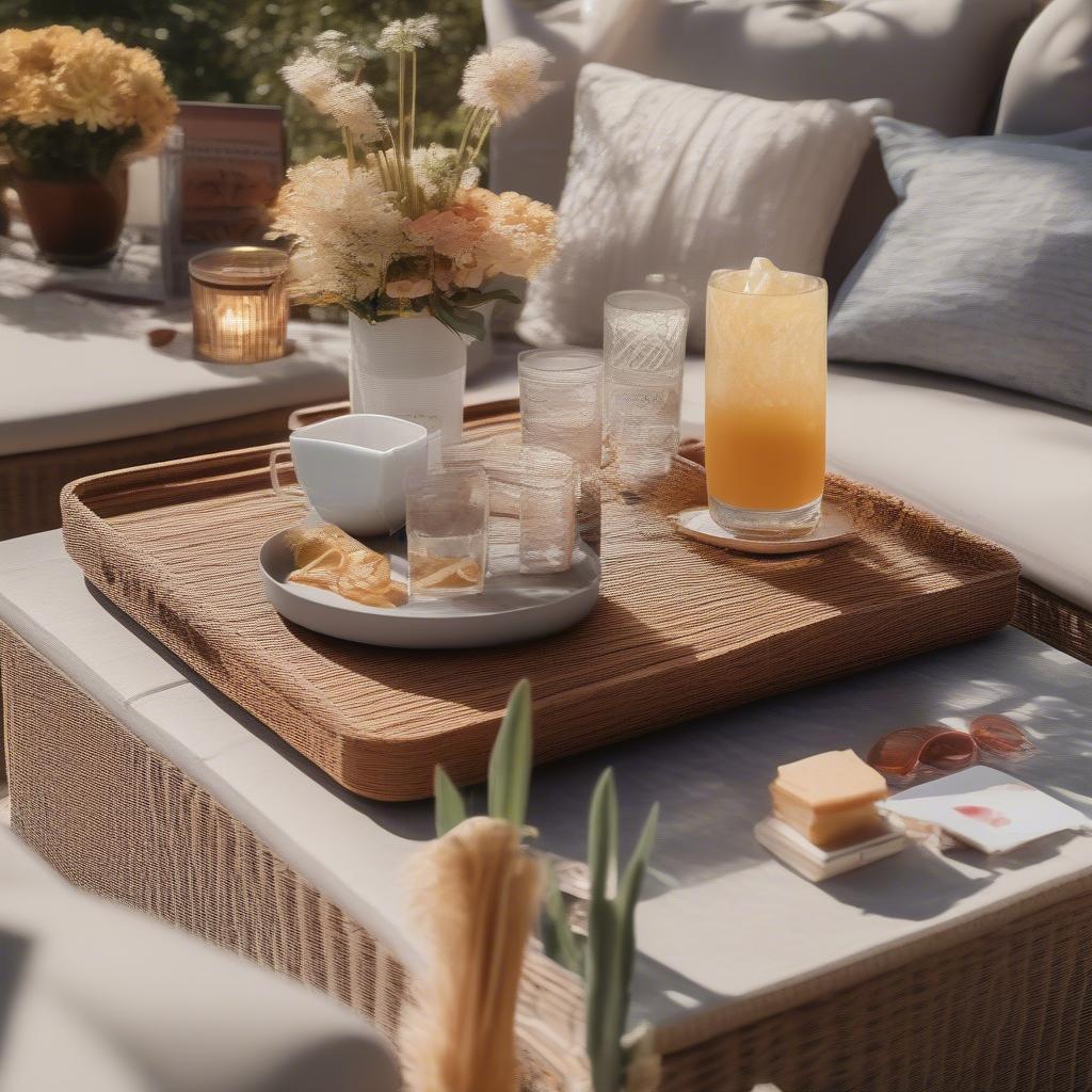 Styling a Weave Outdoor Coffee Table for a Relaxing Outdoor Space