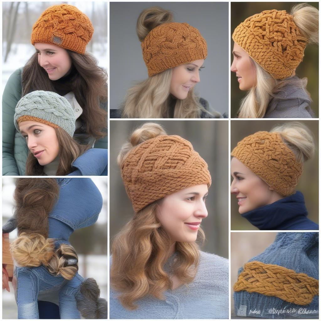 Different Ways to Style a Basket Weave Messy Bun Hat