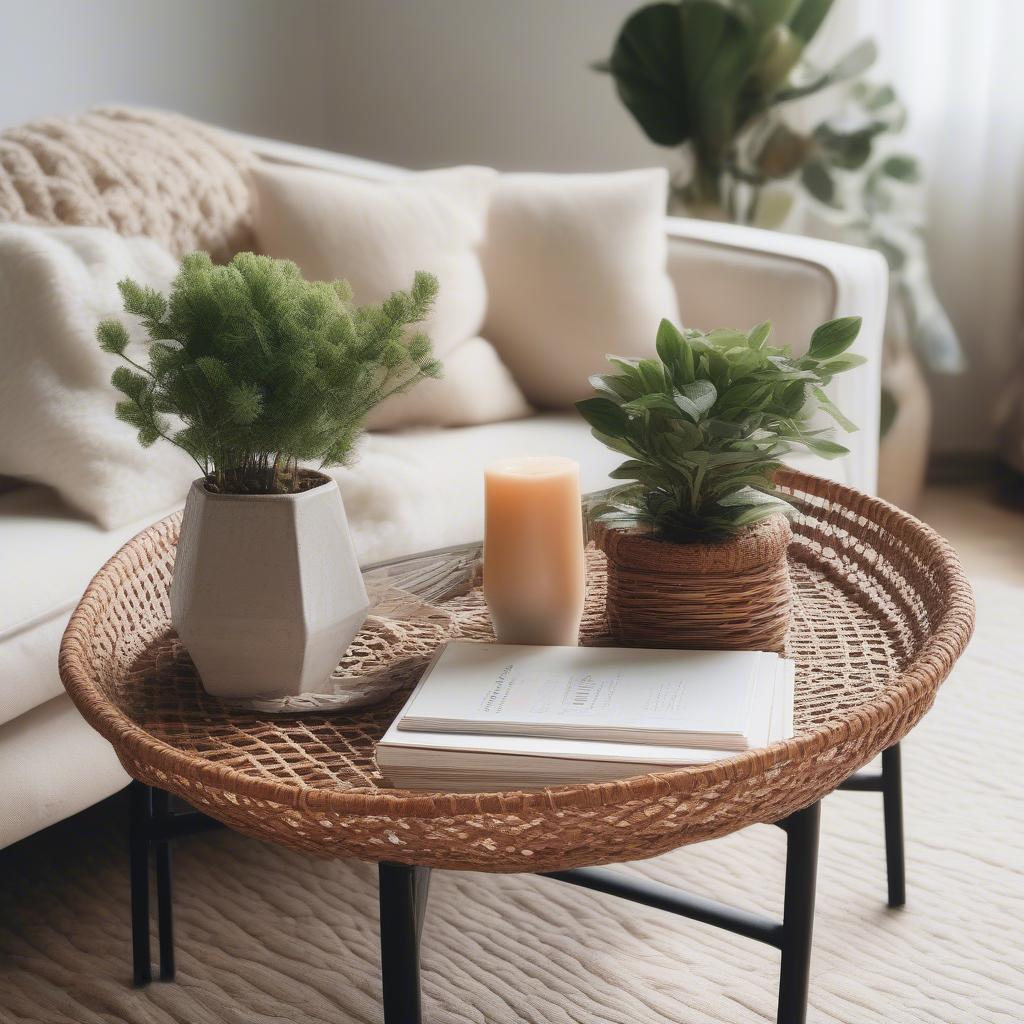 Styling an Open Weave Coffee Table for Maximum Impact