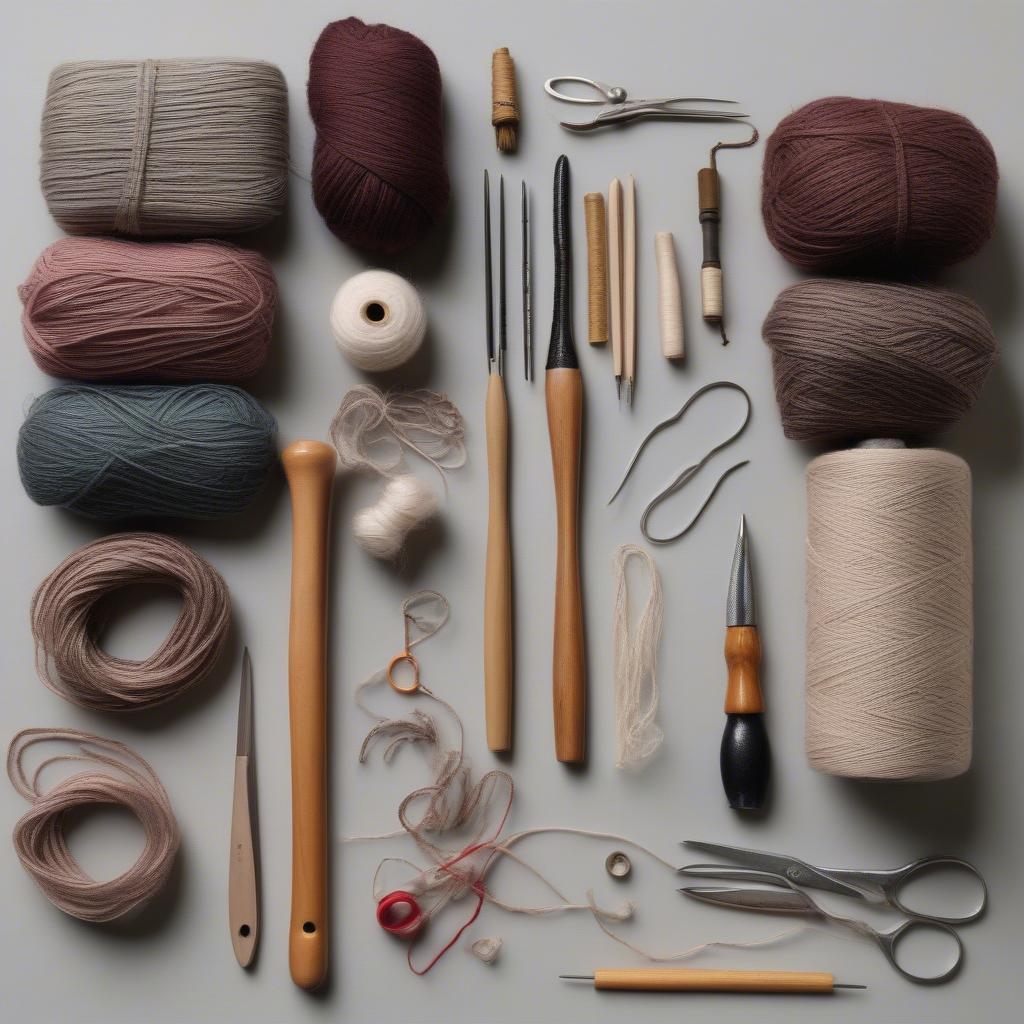 Essential tools and materials for tapestry weaving