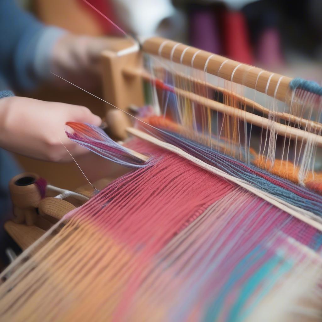 Example of Tapestry Weaving on a Table Top Loom