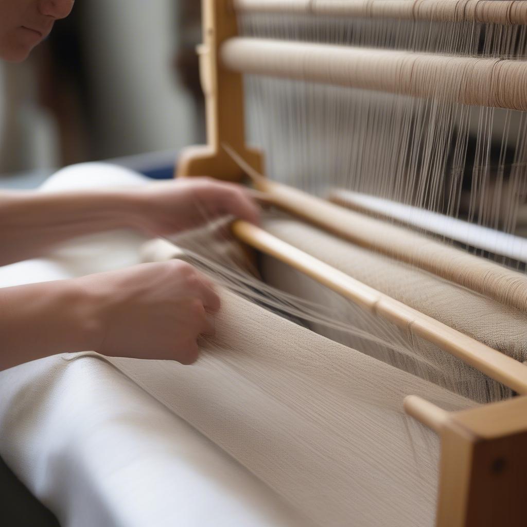 Setting up a table loom for tapestry weaving