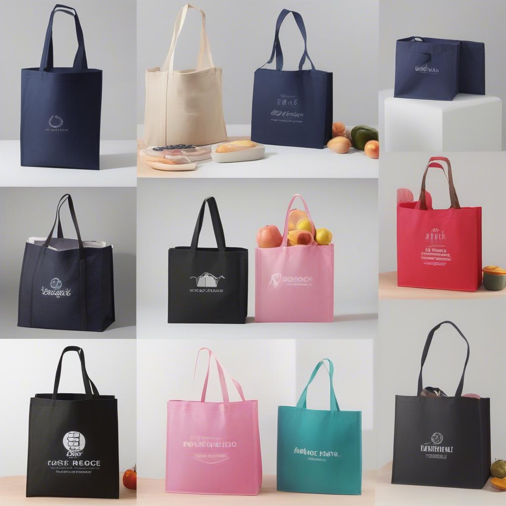 Different types of foldable non-woven tote bags