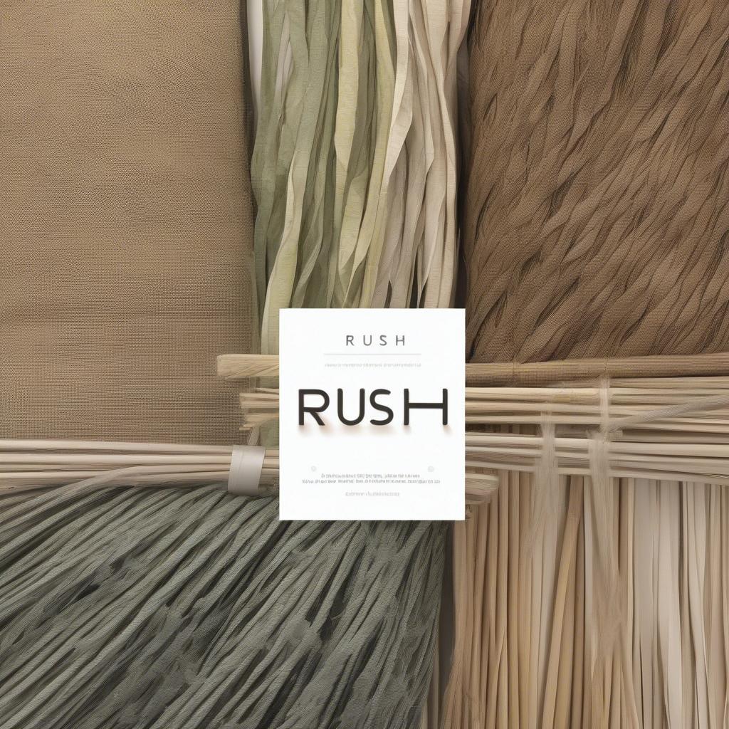 Different Types of Rush: Seagrass, paper rush, and fiber rush are displayed, showcasing their varying textures and colors.