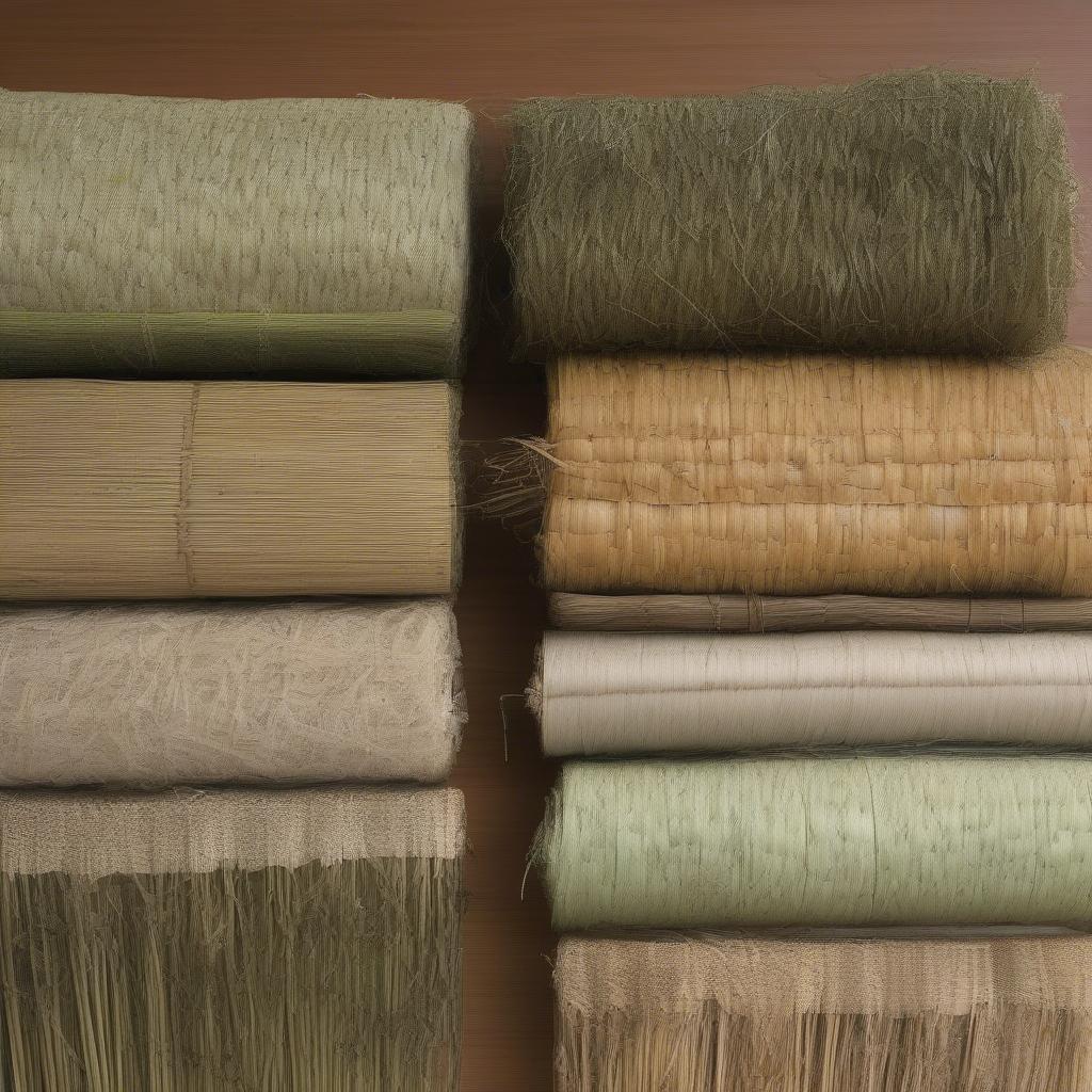 Various types of rush suitable for weaving chair seats