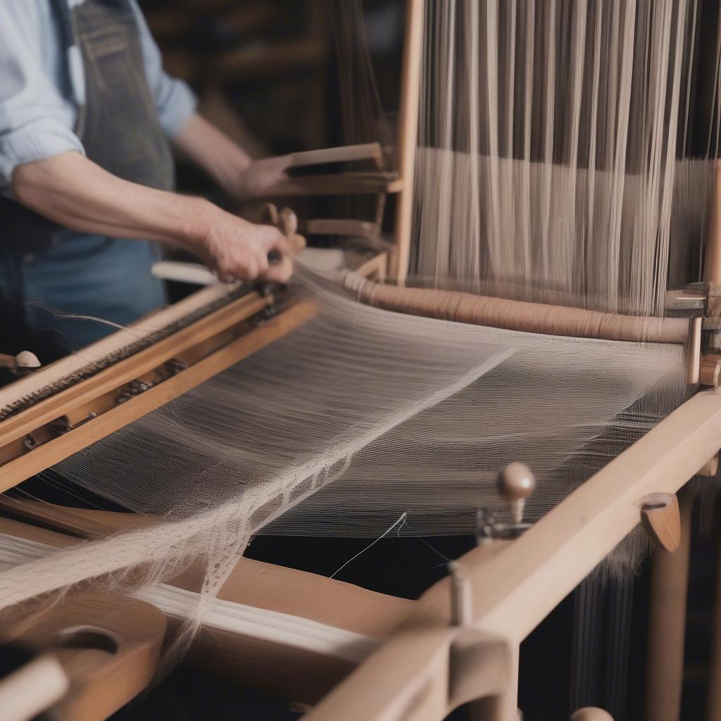 Inspecting a Used Table Weaving Loom