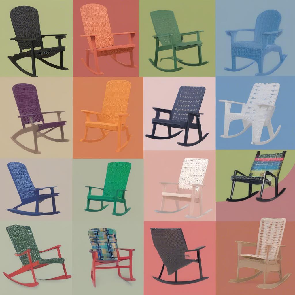 Different styles of vinyl weave lawn chairs available