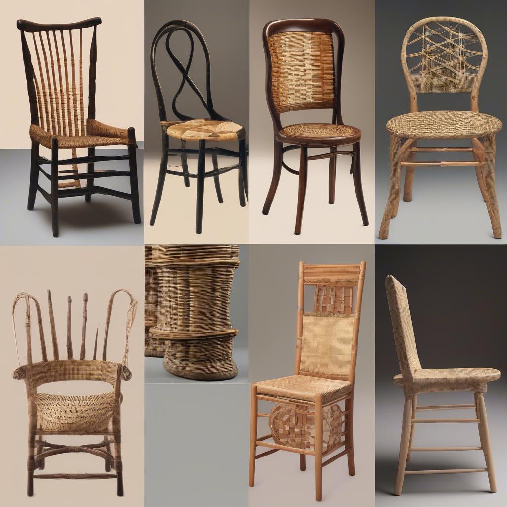 Variety of Chair Weaving Patterns and Materials