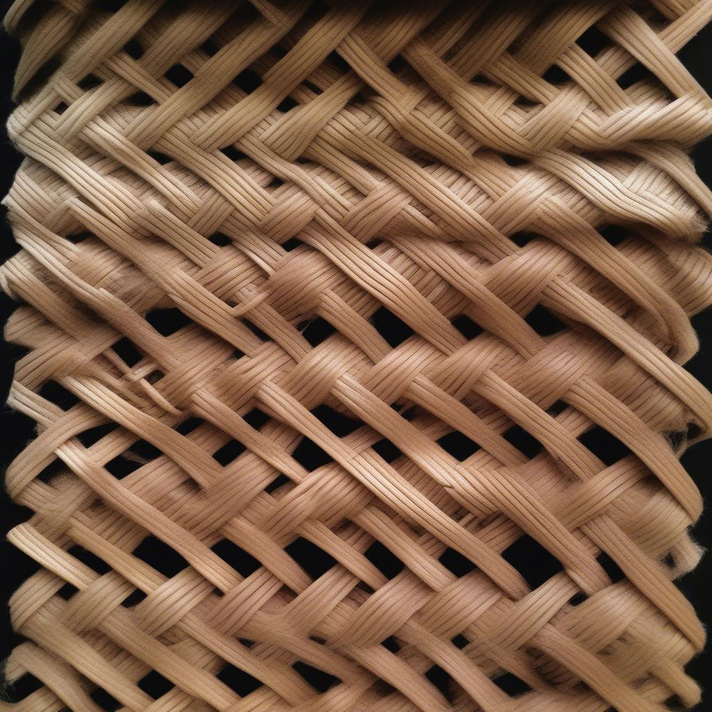 Different weaving patterns used in lawn chair repair and restoration, ranging from simple over-under to complex herringbone designs.