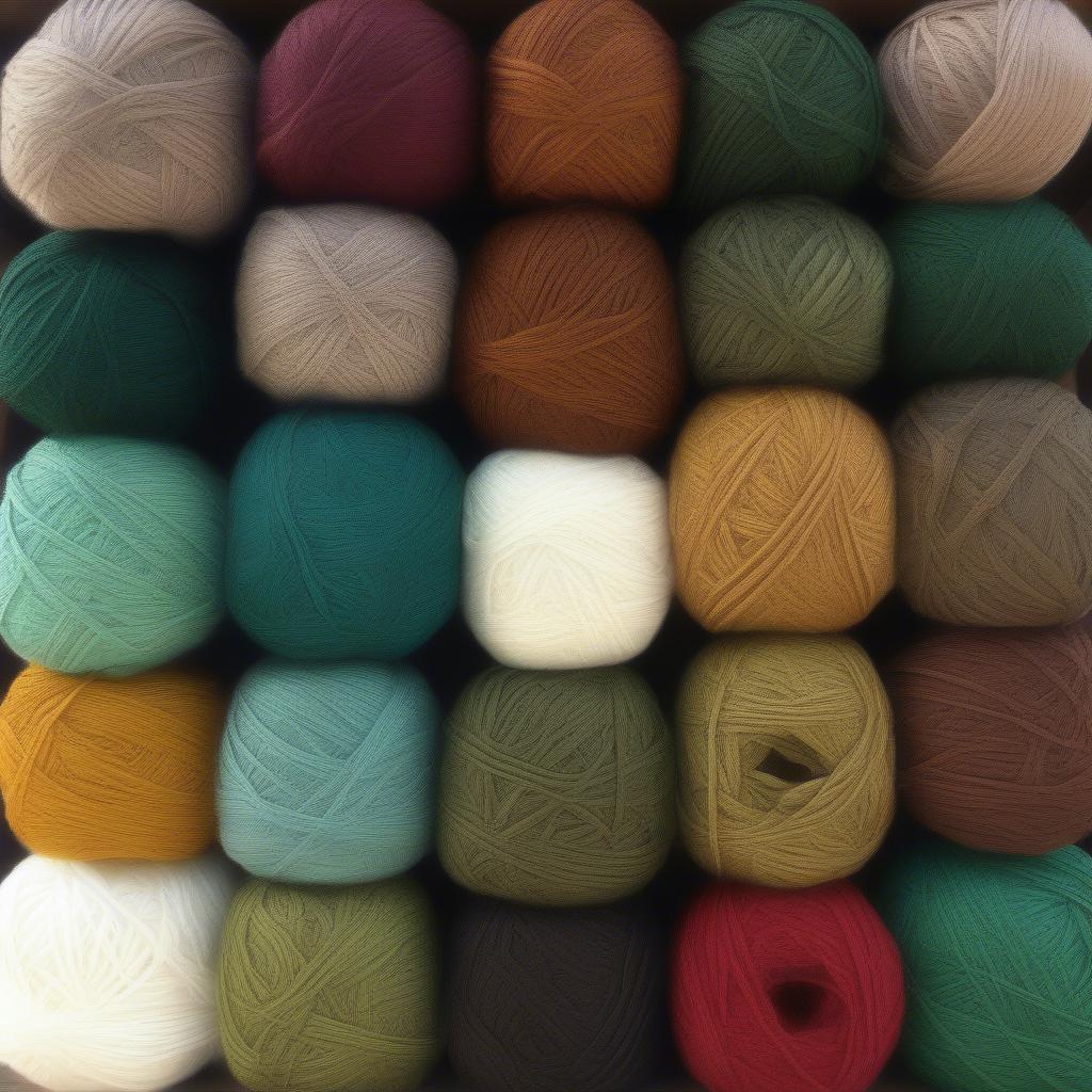 Different yarn colors suitable for celtic weave crochet projects