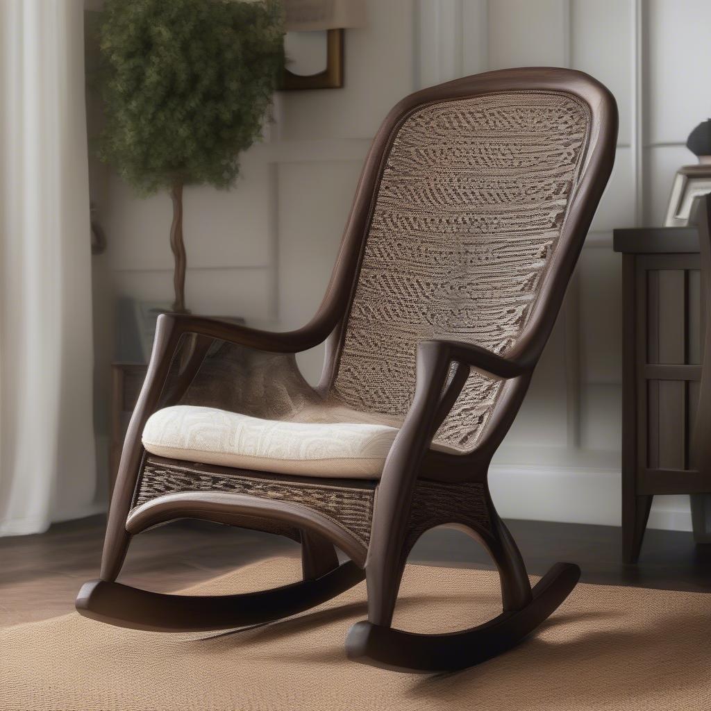 Virginia House Rocking Chair with Traditional Weaved Back