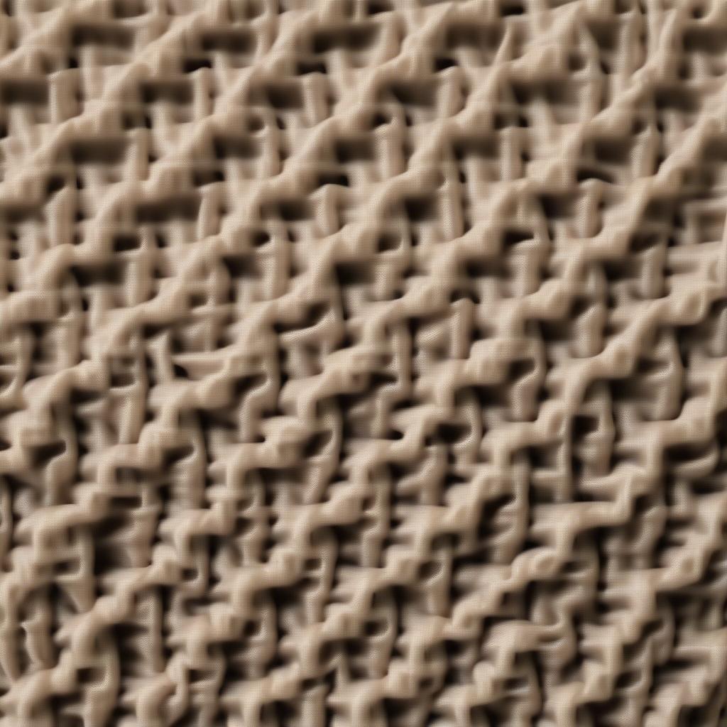 Close-up view of waffle weave fabric showcasing its textured grid pattern